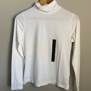 Banana‎ Republic Factory Women's NWT White Long Sleeve Turtleneck Tee Size Small